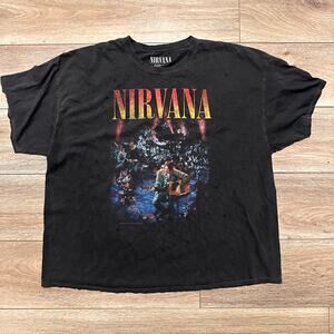 2018 Modern Distressed Trashed Oversized MTV Nirvana T-Shirt